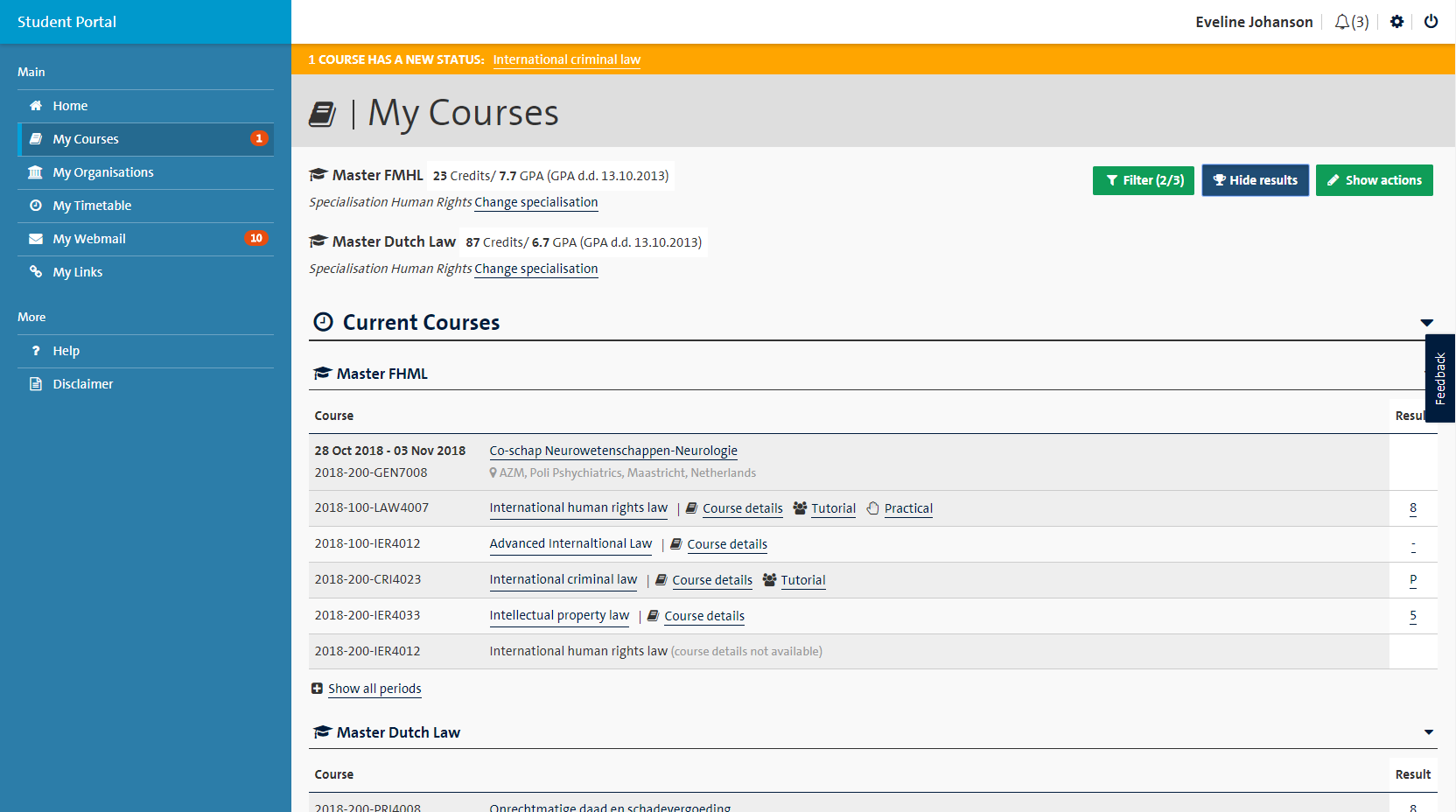 Mycourses Student Portal Maastricht University